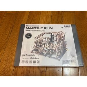ROKR Marble Night City LGA01 3D Wooden Puzzle Mechanical Marble Run DIY Kit NEW